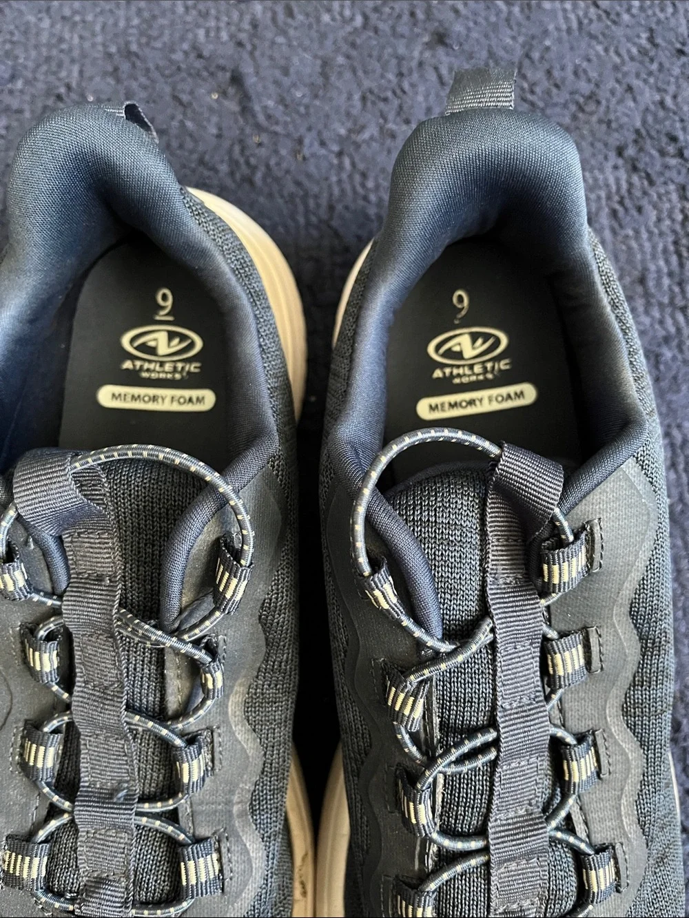 Athletic Works Men's Gray-Blue Mesh Lace-Up Athletic Sneakers